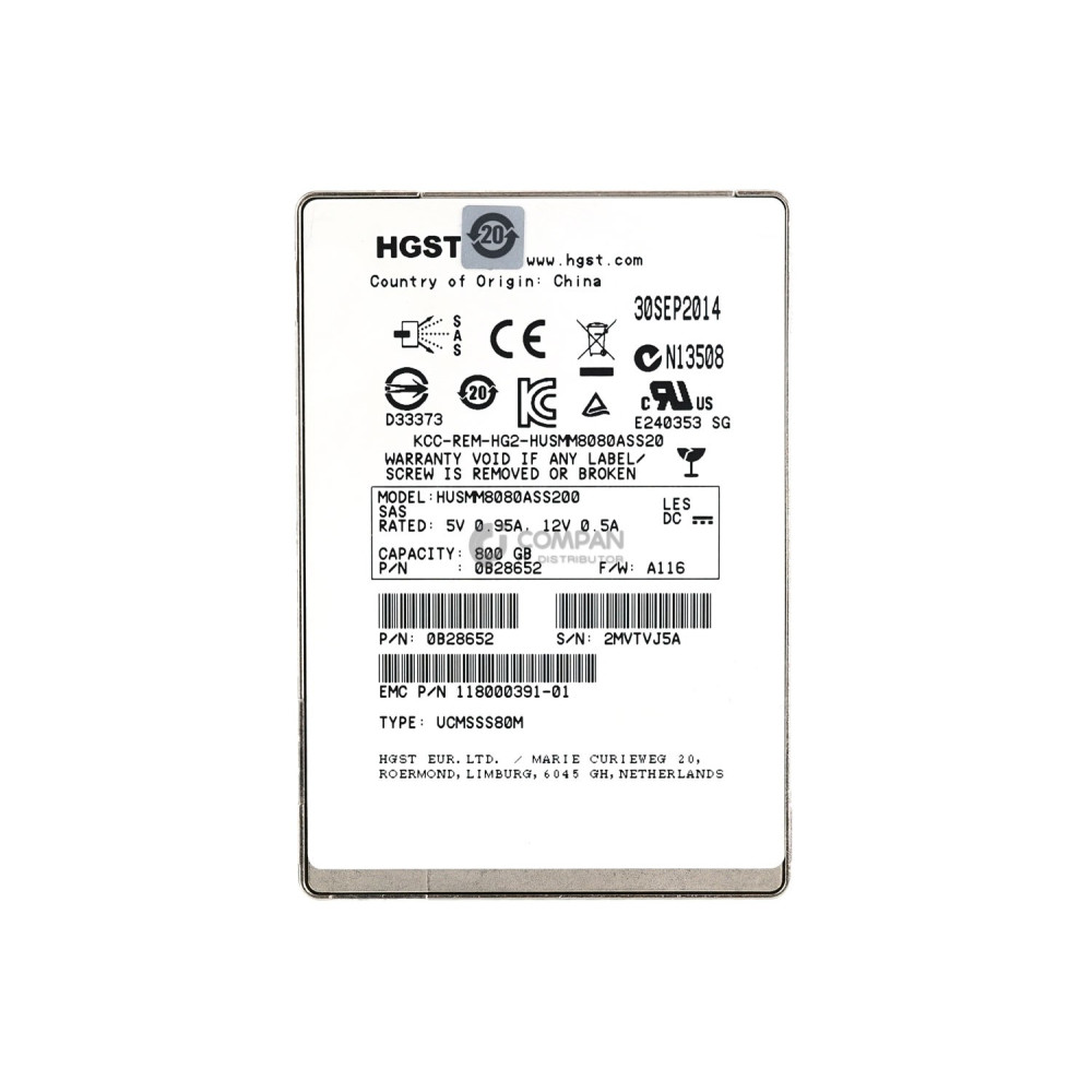 HUSMM8080ASS200 HITACHI SSD 800GB SAS 12G 2.5" SFF